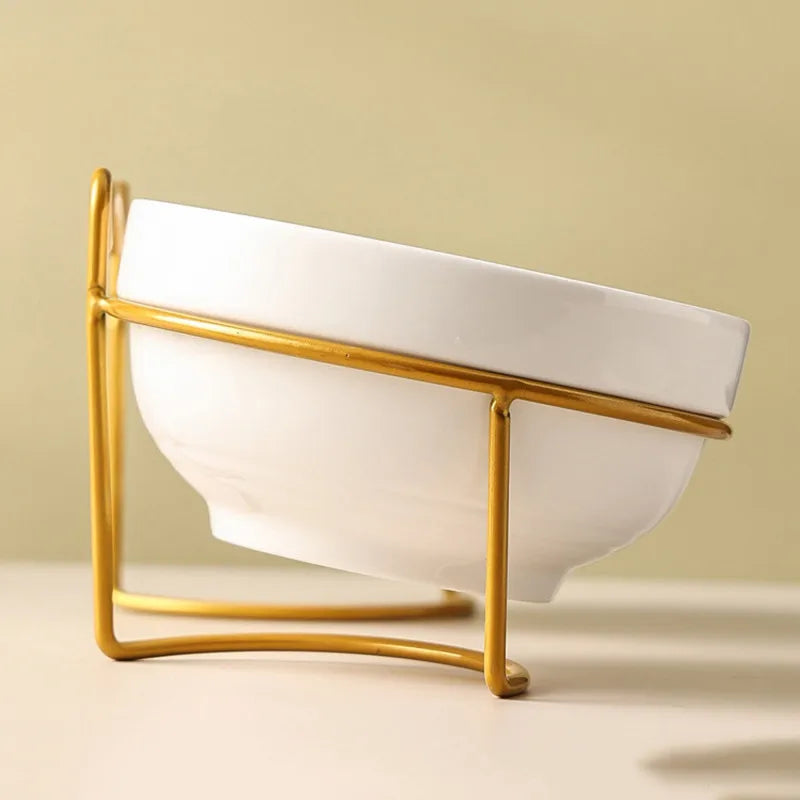 Bols en Céramique sur Support Incliné pour Chats