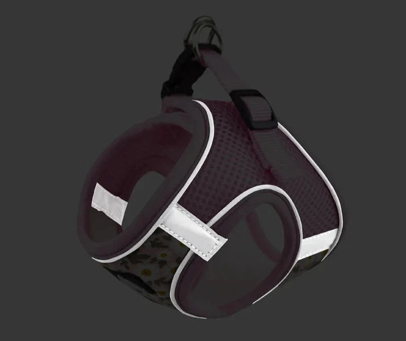 Harnais pour Chat en Maille de Nylon avec Motifs Floraux