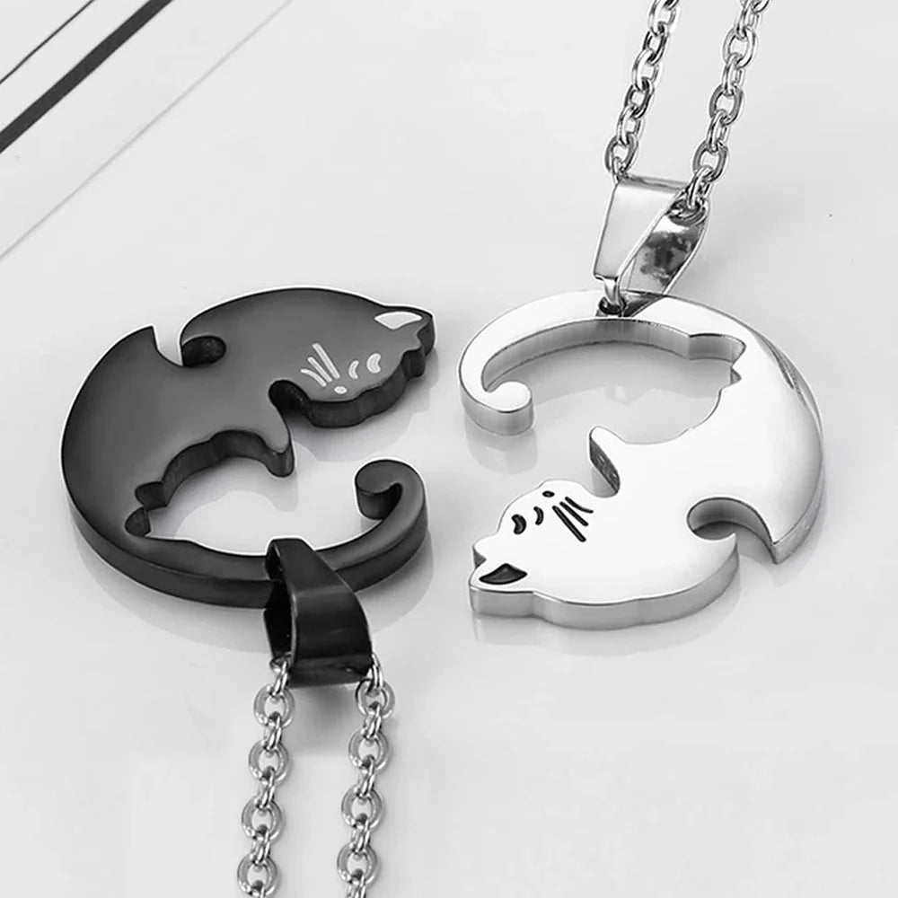 Collier Pendentif Chat Yin Yang