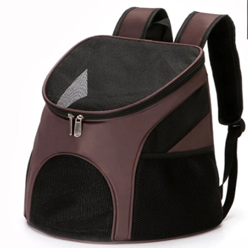 Sac à Dos de Transport en Nylon pour Chat Bleu et Marron