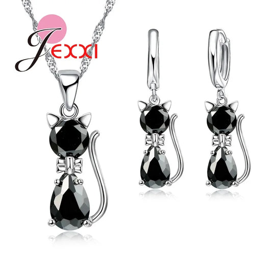 Ensemble Bijoux Glamour Blanc Noir