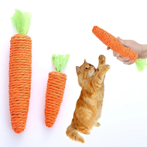 Jouet à Mâcher en Forme de Carotte pour Chats