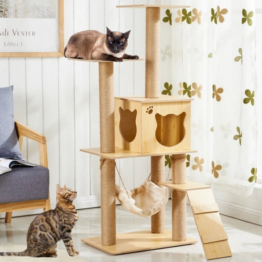 Arbre à Chat en Sisal avec Motif Félin