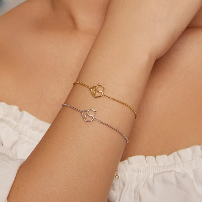 Bracelet Chat en forme de Cœur