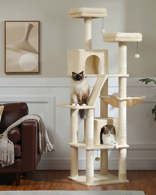 Arbre à Chat Beige avec Hamac et Accessoires