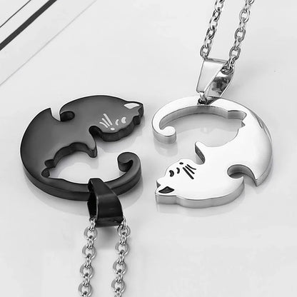 Collier Pendentif Chat Yin Yang