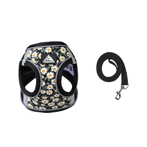 Harnais pour Chat en Maille de Nylon avec Motifs Floraux